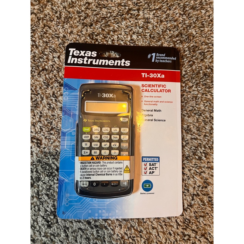 Texas Instruments TI-30Xa Scientific Calculator One-Line Screen Algebra‎